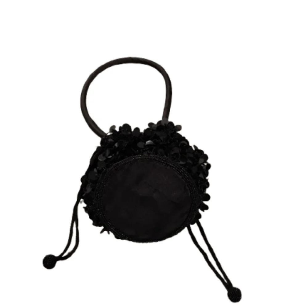 Vintage 2000s Sequined Beaded Drawstring Wristlet